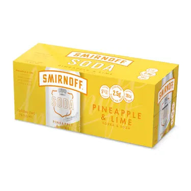 Smirnoff Soda Vodka Pineapple Lime 5% 10 Pack Cans 330ml