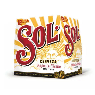 Sol Mexican Lager 12 Pack Bottles 330ml