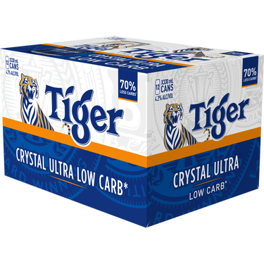 Tiger Crystal Ultra Low Carb Sleek 12 Pack Cans 330ml
