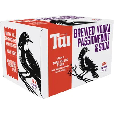 Tui Vodka Passionfruit & Soda 7% 12 Pack Cans 250ml