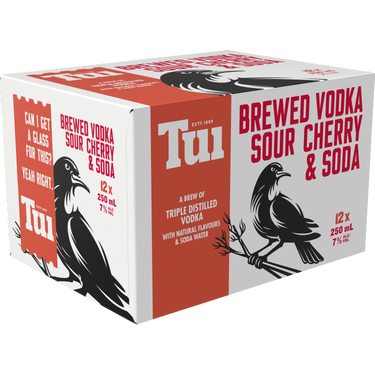 Tui Vodka Sour Cherry & Soda 7% 12 Pack Cans 250ml