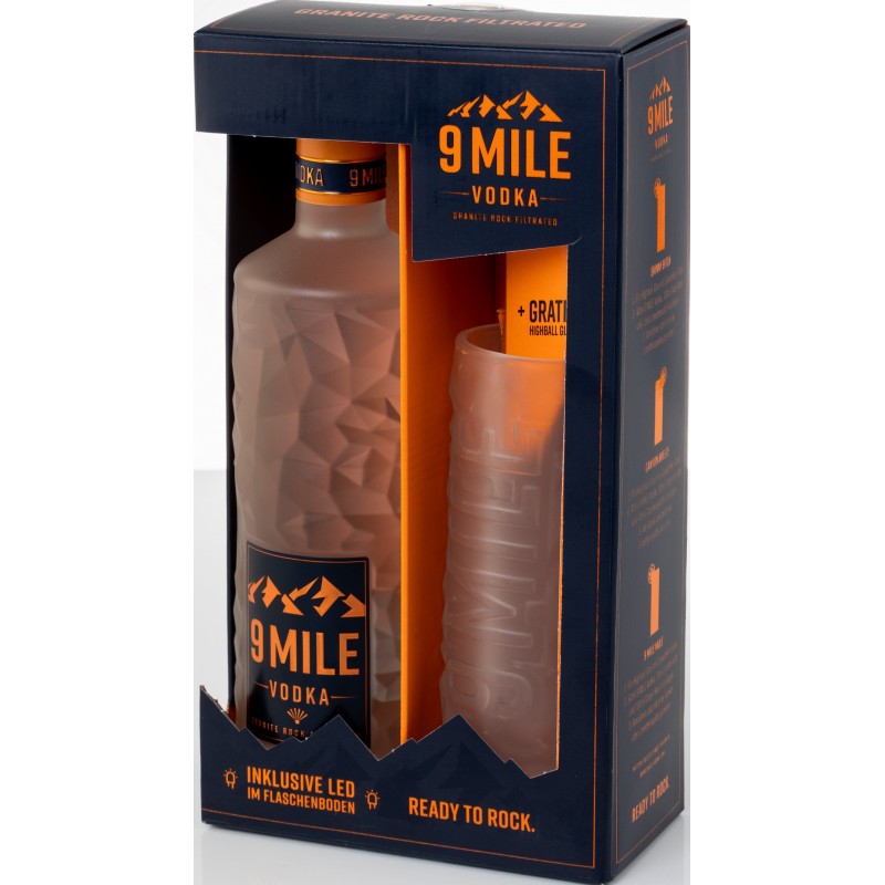 Gp Vodka 9 Mile Vodka Gift Pack with 1 Glass 700ml – Liquor Star Online