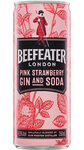 Beefeater Pink Strawberry, Gin, Soda 4pk 250ml cans