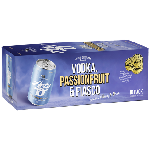 ARTY D Vodka, Passionfruit and Fiasco  10Pk Cans